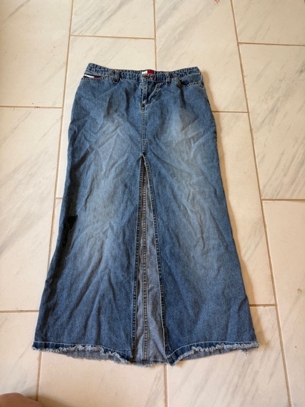 Tommy Hilfiger Blue Denim Maxi Skirt - 100% cotton